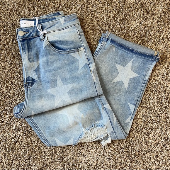 NWT RISEN | High Rise Slouch Bleached Star Distressed Jeans, Size 11/30 - Picture 7 of 16